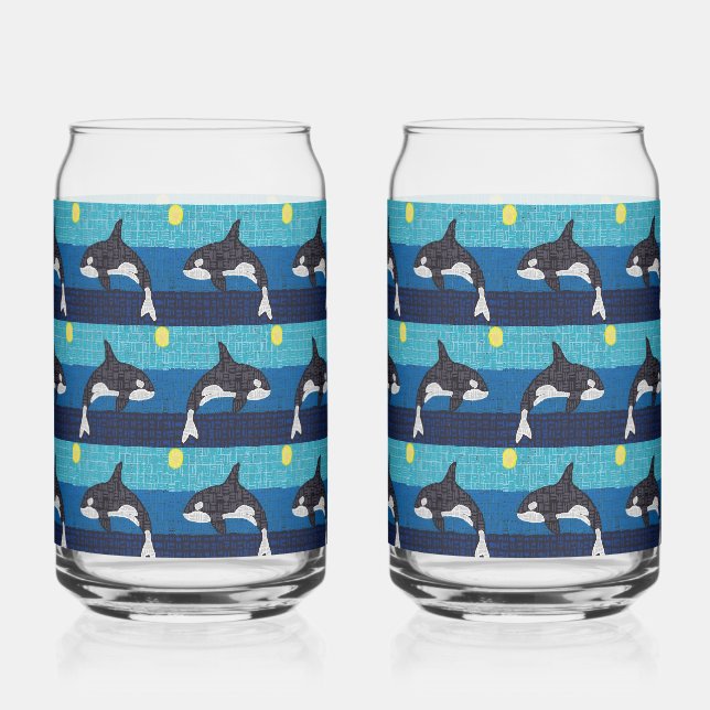 Vaso Con Forma De Lata Orca - Latas de Vidrio (Anverso)