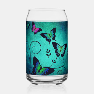 Vaso Con Forma De Lata Ornate Jewel Butterflies