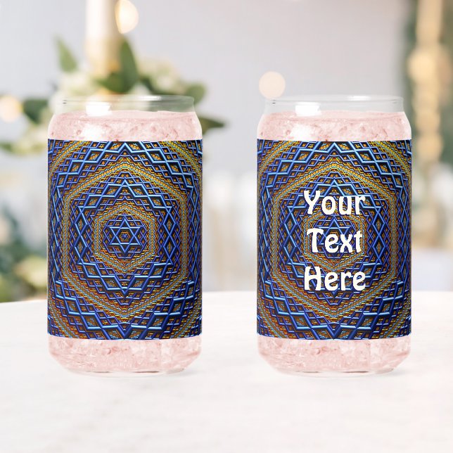 Vaso Con Forma De Lata Ornate Metallic Magen David (Insitu (Boda))