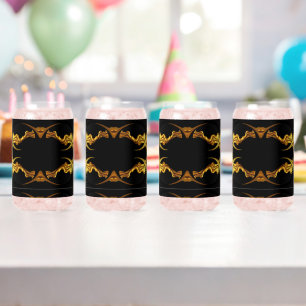 Vaso Con Forma De Lata Oro Negro Monocromo Opulento Remolino Líquido Ache