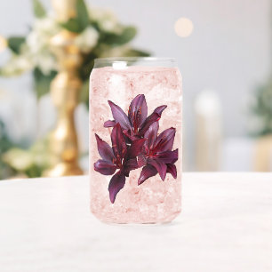 Vaso Con Forma De Lata Oscuro rojo Asiático Lilies Floral