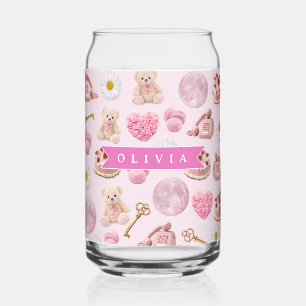 Vaso Con Forma De Lata Oso de peluche coquette personalizado estética ros