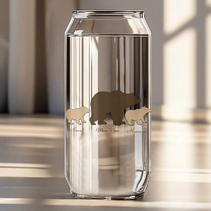 Vaso Con Forma De Lata Oso Mama Personalizado Con 2 Nombres De Niños Rega