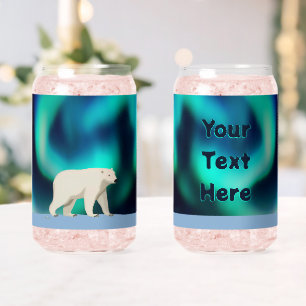 Vaso Con Forma De Lata Oso Polar Cutáneo y Luces del Norte