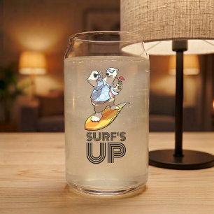 Vaso Con Forma De Lata Oso Polar Divertido Surfista La Ola Animal Caricat