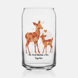 Vaso Con Forma De Lata Our First Mother’s Day Together – Floral Deer Drin