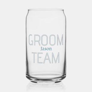 Vaso Con Forma De Lata padrino de boda valiente equipo del novio gris azu