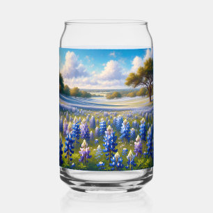 Vaso Con Forma De Lata Paisaje de pradera de Lupino Azul de Texas