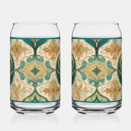 Vaso Con Forma De Lata Paisley Emerald Soda Glass