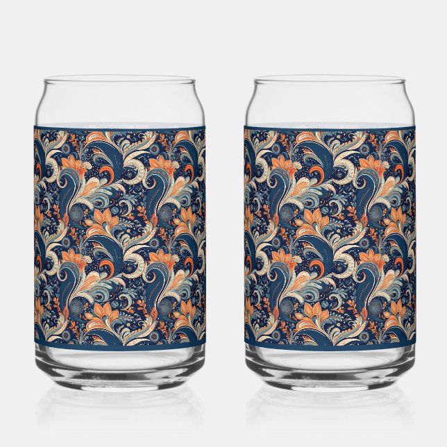 Vaso Con Forma De Lata Paisley Honeysuckle Soda Glass (Anverso)