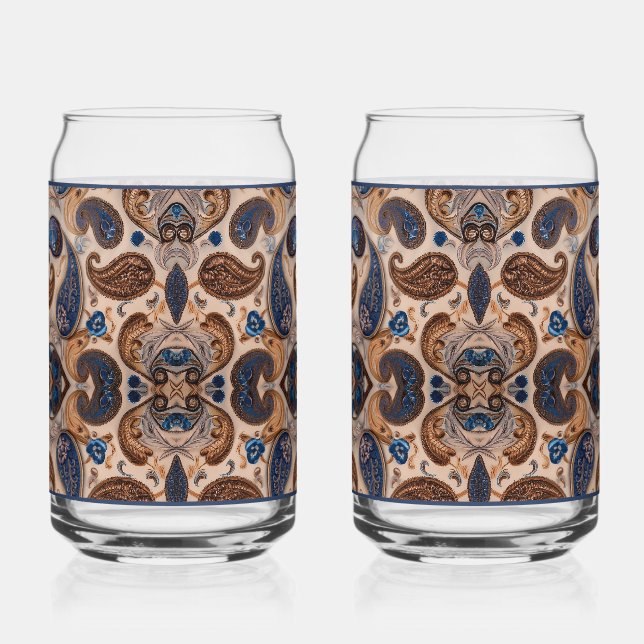 Vaso Con Forma De Lata Paisley Soda Glass (Anverso)