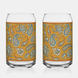 Vaso Con Forma De Lata Paisley Teardrop Soda Glass