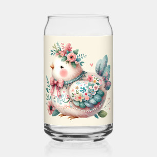 Vaso Con Forma De Lata Pájaro folclórico con encanto Pastel Boho