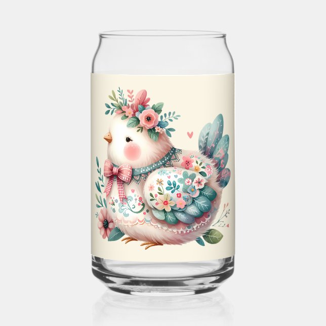 Vaso Con Forma De Lata Pájaro folclórico con encanto Pastel Boho (Anverso)