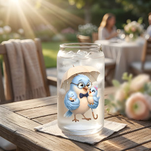 Vaso Con Forma De Lata Pájaro Papá Puede Vidrio Regalo del Día del Padr