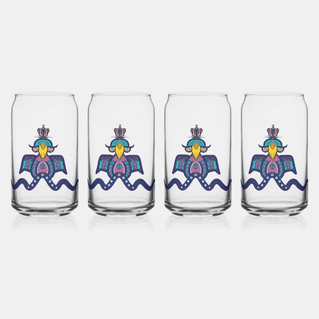 Vaso Con Forma De Lata Pájaro y Ratón (Izquierda)
