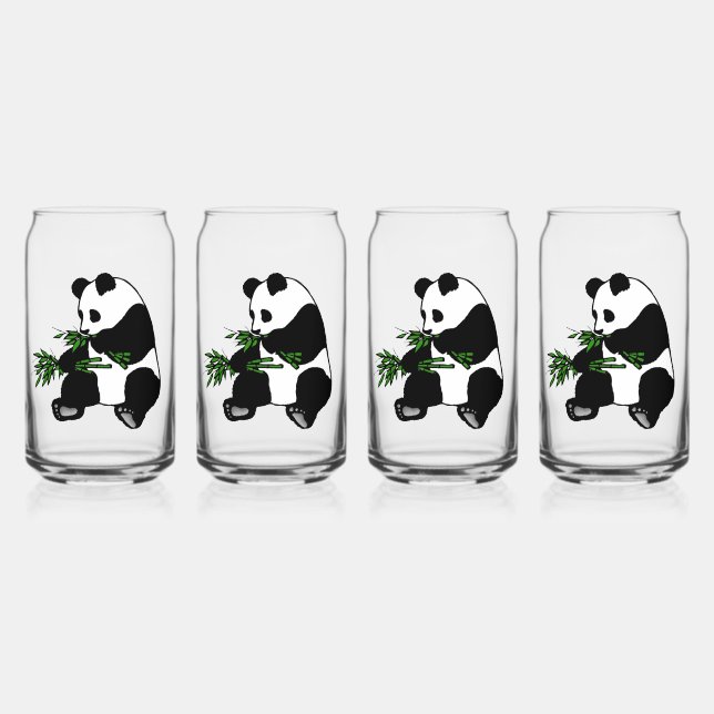 Vaso Con Forma De Lata Panda Gigante Come Bambú (Anverso)