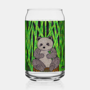 Vaso Con Forma De Lata Panda - lata de vidrio