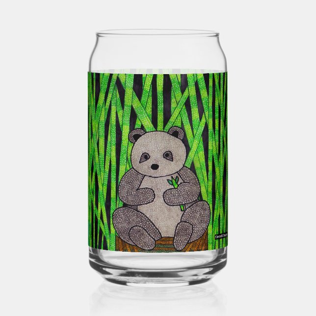Vaso Con Forma De Lata Panda - lata de vidrio (Anverso)