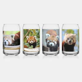 Vaso Con Forma De Lata Panda rojo