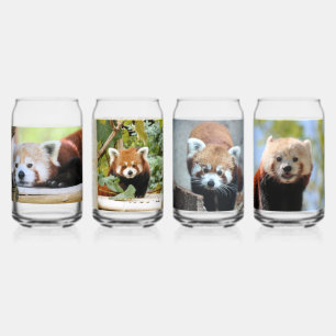 Vaso Con Forma De Lata Panda Rojo