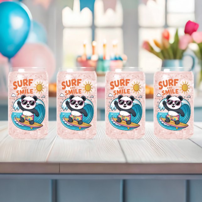 Vaso Con Forma De Lata Panda Surf Sourire Enfant Été (Insitu (Baby Shower))