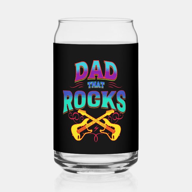 Vaso Con Forma De Lata ¡PAPÁ LAS ROCAS! Guitarra (Anverso)