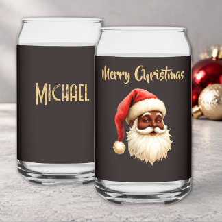 Vaso Con Forma De Lata Papa Noel Negro de Navidad Regalo de Color de Rega