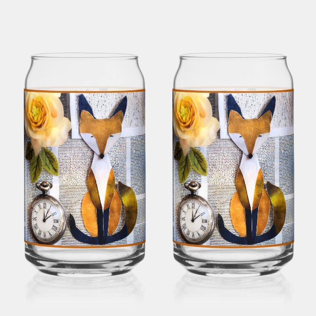 Vaso Con Forma De Lata Paper Fox Soda Glass (Anverso)