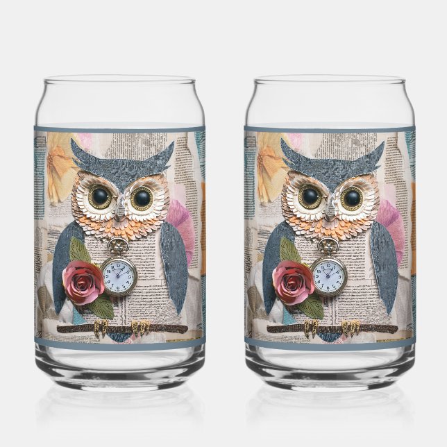 Vaso Con Forma De Lata Paper Owl Soda Glass (Anverso)