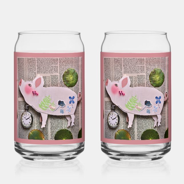 Vaso Con Forma De Lata Paper Pig Soda Glass (Anverso)