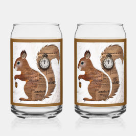 Vaso Con Forma De Lata Paper Squirrel Soda Glass