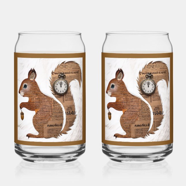 Vaso Con Forma De Lata Paper Squirrel Soda Glass (Anverso)