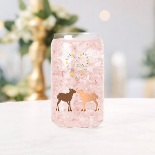 Vaso Con Forma De Lata Pareja de ciervos y Personalizado del corazón de m