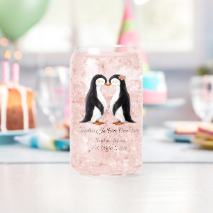 Vaso Con Forma De Lata Pareja de pingüinos de boda personalizados