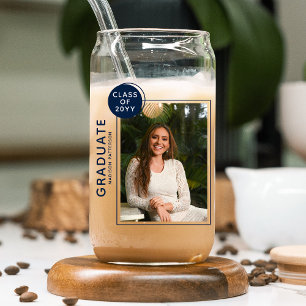 Vaso Con Forma De Lata Partido de Graduación Fotográfica Guión Azul Moder