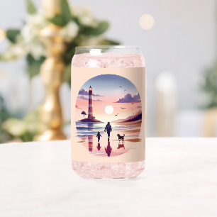 Vaso Con Forma De Lata Paseo al atardecer del faro Escena costera