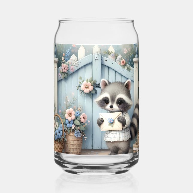 Vaso Con Forma De Lata Pastel Raccoon Letter Garden (Anverso)