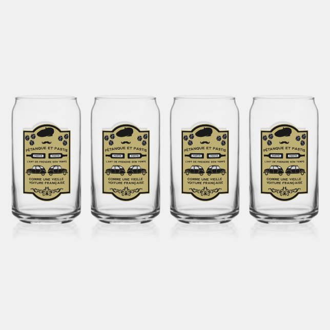 Vaso Con Forma De Lata Pastis Francés Pétanque (Anverso)