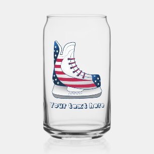 Vaso Con Forma De Lata Patinaje de hockey de EE. UU. Día de la Independen