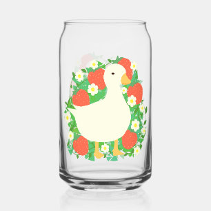 Vaso Con Forma De Lata Pato de gasa de fresa floral