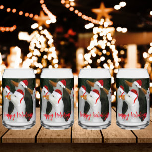 Vaso Con Forma De Lata Patos Blancos Con Sombrero Rojo