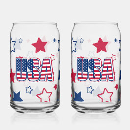 Vaso Con Forma De Lata Patriotic USA, 1776, 4 de julio Rojo, Blanco y Azu