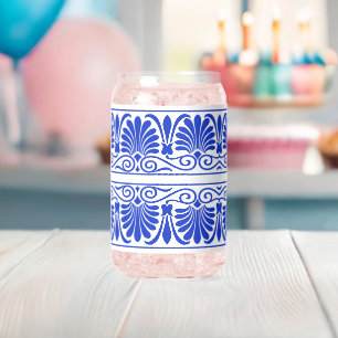 Vaso Con Forma De Lata Patrón árabe del Mediterráneo griego Azul