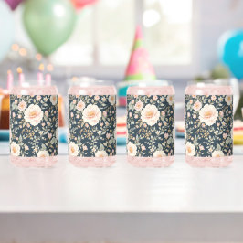 Vaso Con Forma De Lata Patrón botánico floral rosado de Rubor: natural