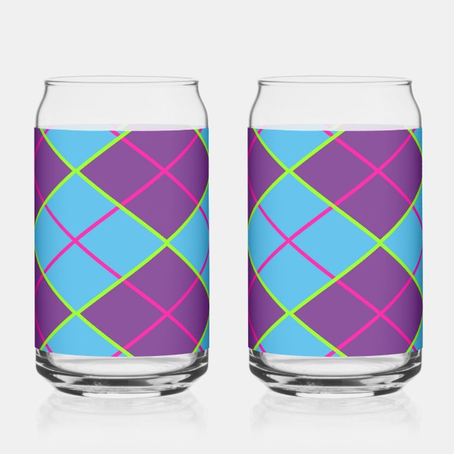 Vaso Con Forma De Lata Patrón Clásico de Argyle (Anverso)
