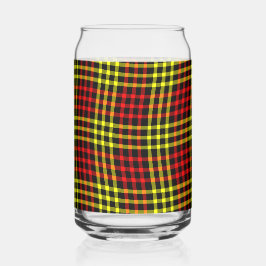 Vaso Con Forma De Lata Patrón continuo de cuadros de cuadros rojos y amar