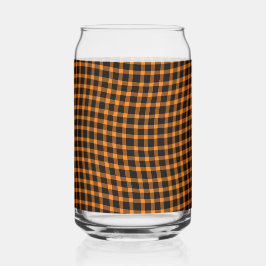 Vaso Con Forma De Lata Patrón continuo de cuadros escoceses naranja marró