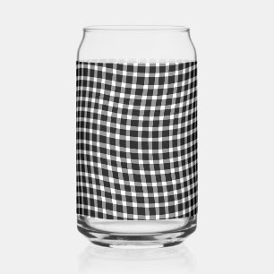 Vaso Con Forma De Lata Patrón continuo de cuadros negros y blancos a cuad