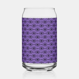 Vaso Con Forma De Lata Patrón continuo de flor negra morada